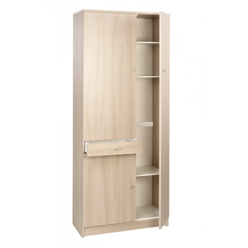 Multipurpose wardrobe three doors one drawer Elm Light 77x34x h183 cm