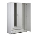 White wardrobe with three doors and two drawers 115x52x h180 cm