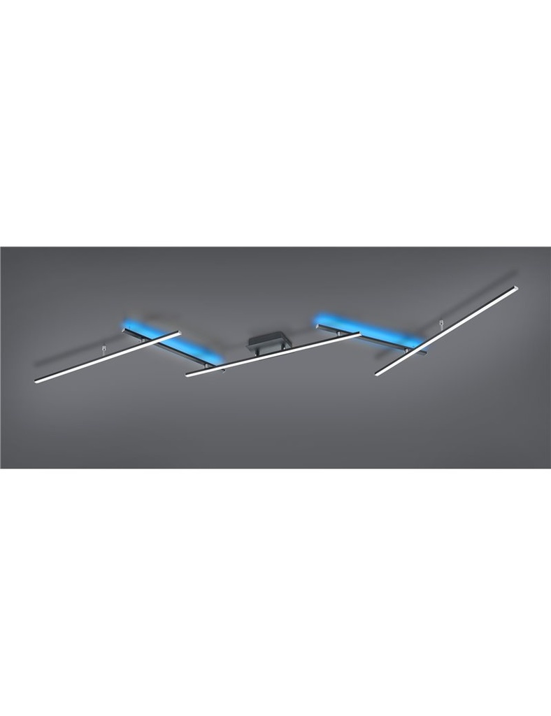 Arvin plafoniera led bacchette orientabili nera retro-illuminata rgb con telecomando multifunzione l. 245cm Moderno LED