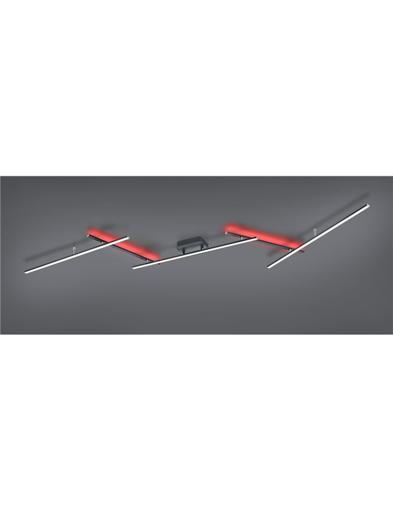 Arvin plafoniera led bacchette orientabili nera retro-illuminata rgb con telecomando multifunzione l. 245cm Moderno LED