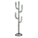 Attaccapanni a stelo in metallo a forma di cactus verde h185 cm