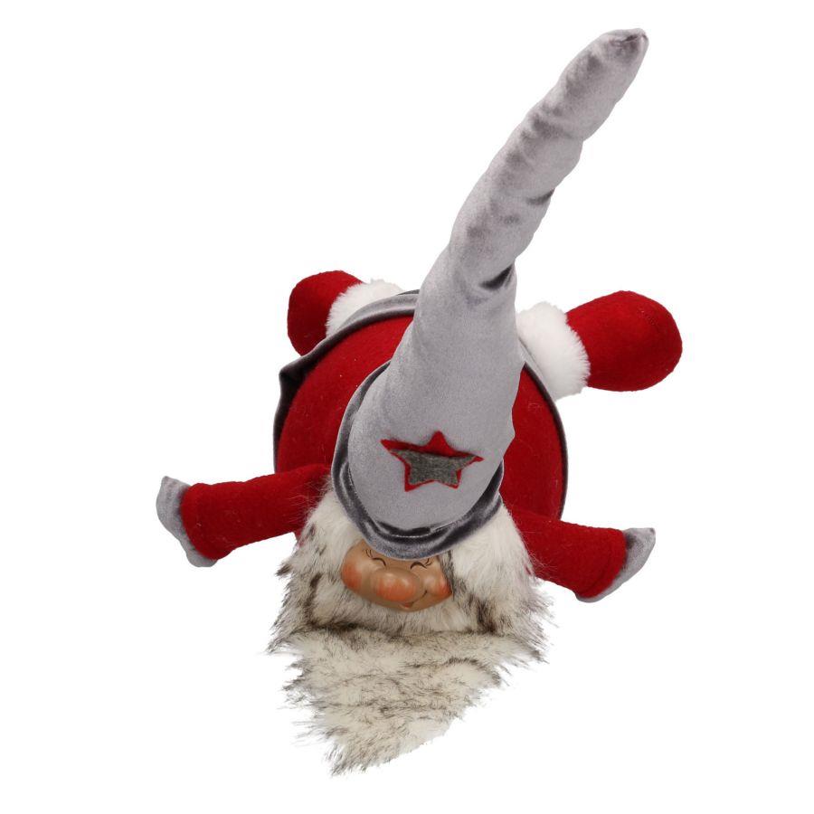 Babbo Natale tessuto rosso grigio cm 29x16h44