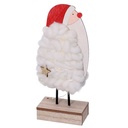 Babbo natale legno tessuto led bianco cm10x5h21