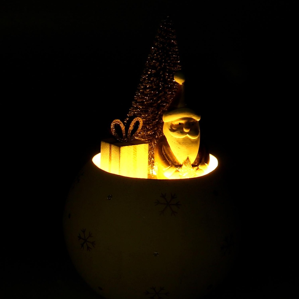 Babbo natale metallo dentro pallina orocm ø11h17