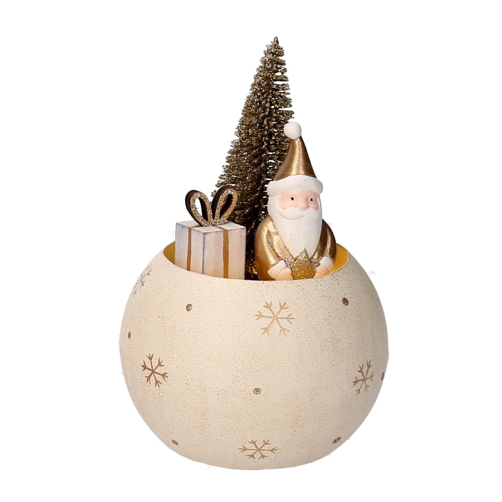 Babbo natale metallo dentro pallina orocm ø11h17