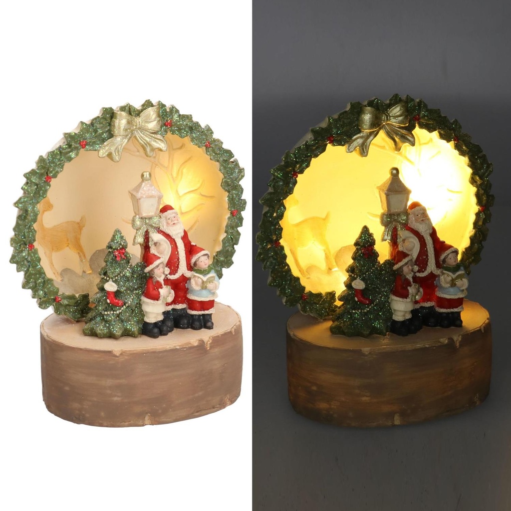 Babbo natale resina Led cm15x12h17