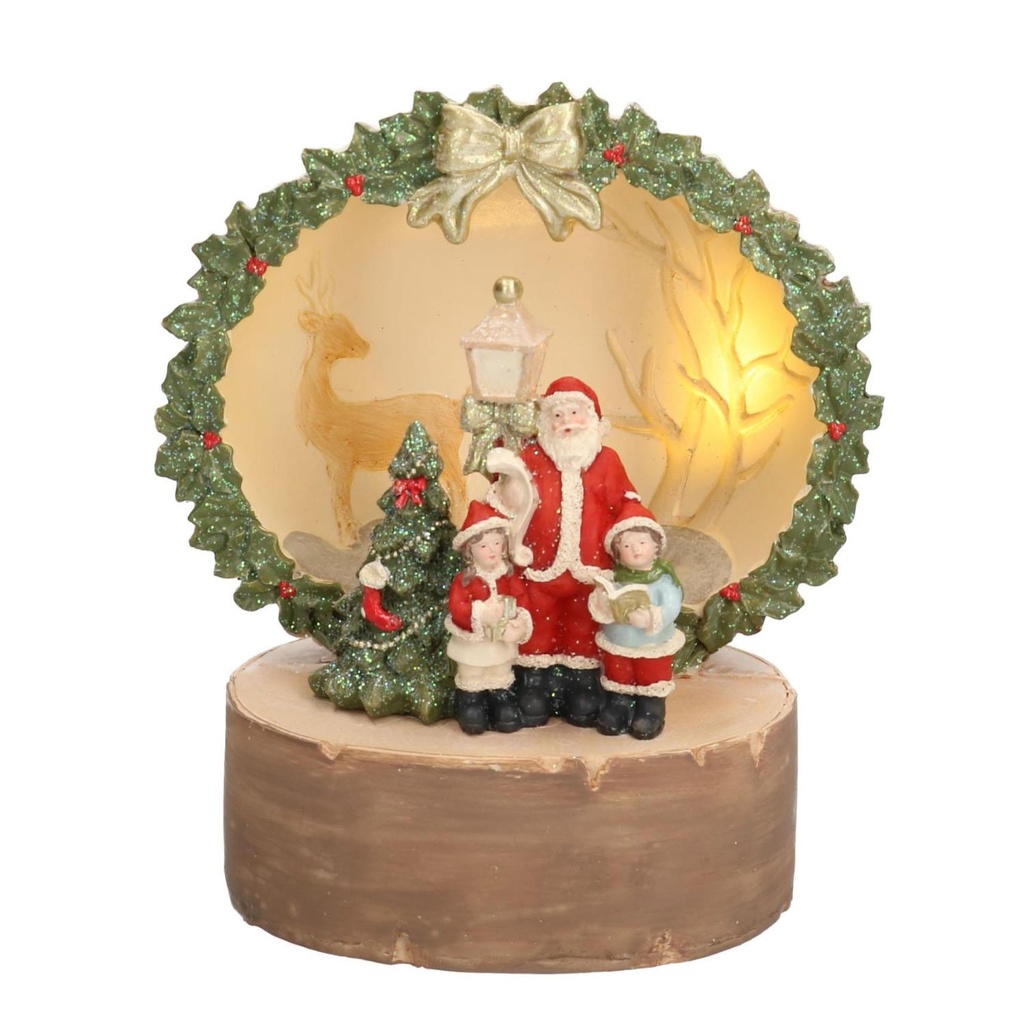 Babbo natale resina Led cm15x12h17