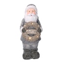 Babbo natale resina led con ghirlanda grigio cm21,5x19,5h51
