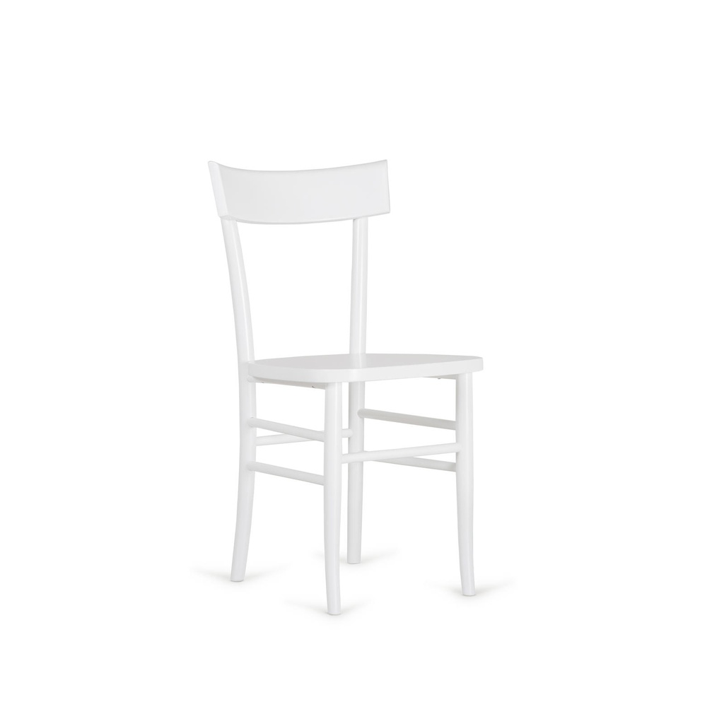 2x Sedia in legno laccato bianco 48x39x80h cm