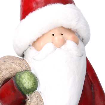 Babbo natale resina sacco con led cm19x25h64