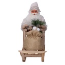 Babbo natale tessuto con slitta e regali verde bianco cm33x12h30