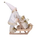 Babbo natale tessuto con slitta regali bianco oro cm33x12h30