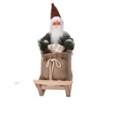 Babbo natale tessuto con slitta verde cm33x12h30