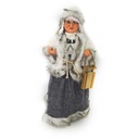 Babbo natale tessuto signora con slittagrigio cmh45