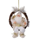 Babbo natale tessuto su ghirlanda bianco oro cm23,5x13,5h30
