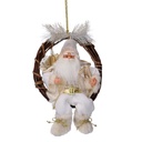Babbo natale tessuto su ghirlanda bianco oro cm23,5x13,5h30