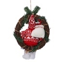 Babbo natale tessuto su ghirlanda rossocmø35