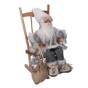 Babbo natale tessuto su sedia grigio cm23x22,5h30