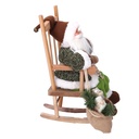 Babbo natale tessuto su sedia verde cm30