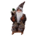 Babbo natale tessuto su slitta marrone cm33x12h30