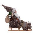 Babbo natale tessuto su slitta marrone cm33x12h30