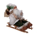 Babbo natale tessuto su slitta verde bianco cm33x12h30