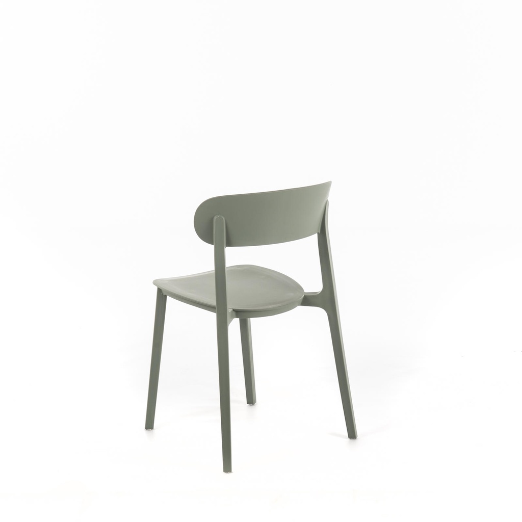 2x Sedia in polipropilene grigio chiaro 48x52x77,5h cm