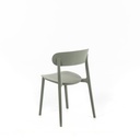 2x Sedia in polipropilene grigio chiaro 48x52x77,5h cm