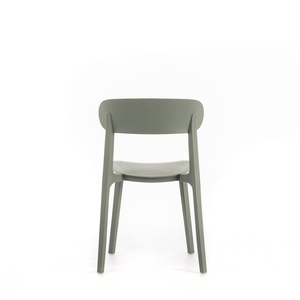 2x Sedia in polipropilene grigio chiaro 48x52x77,5h cm