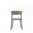 2x Sedia in polipropilene grigio chiaro 48x52x77,5h cm