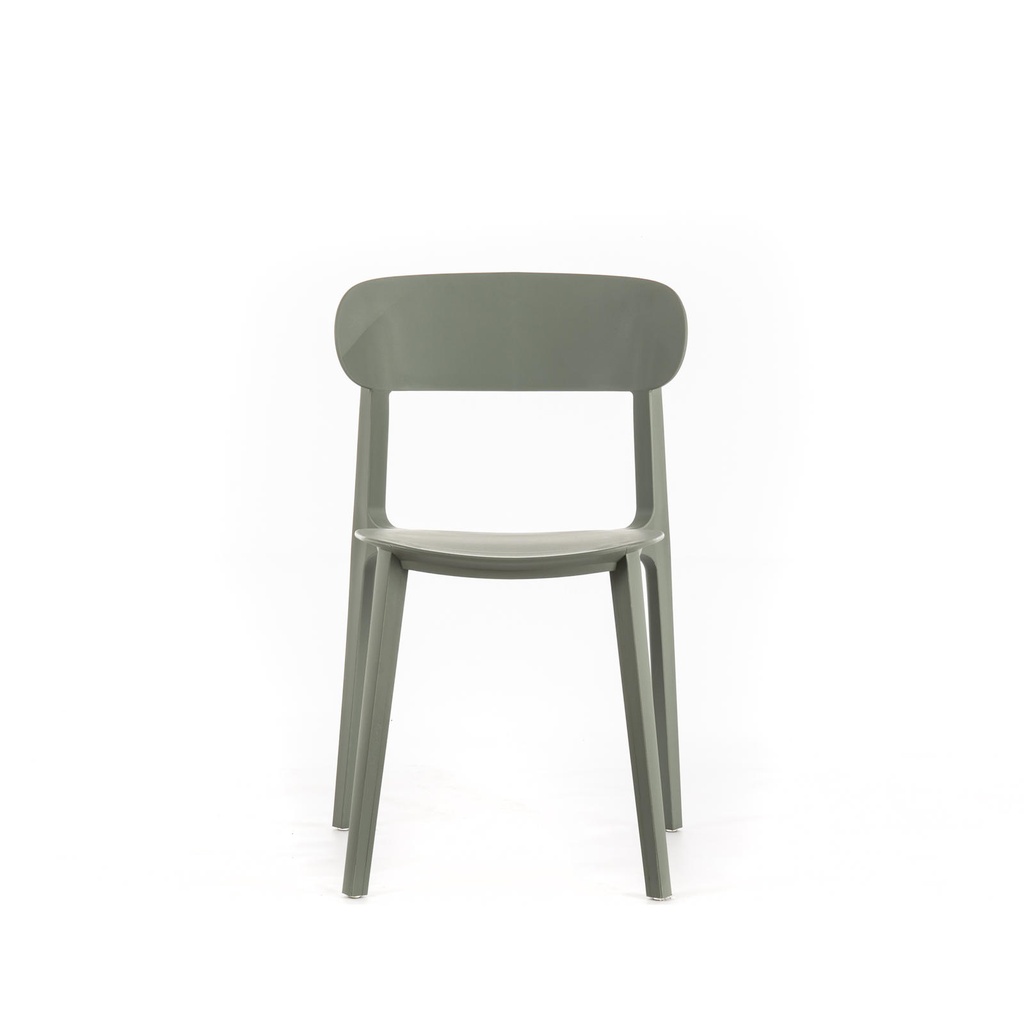 2x Sedia in polipropilene grigio chiaro 48x52x77,5h cm