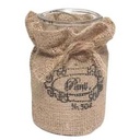Round glass jar with jute cmø10,5h19