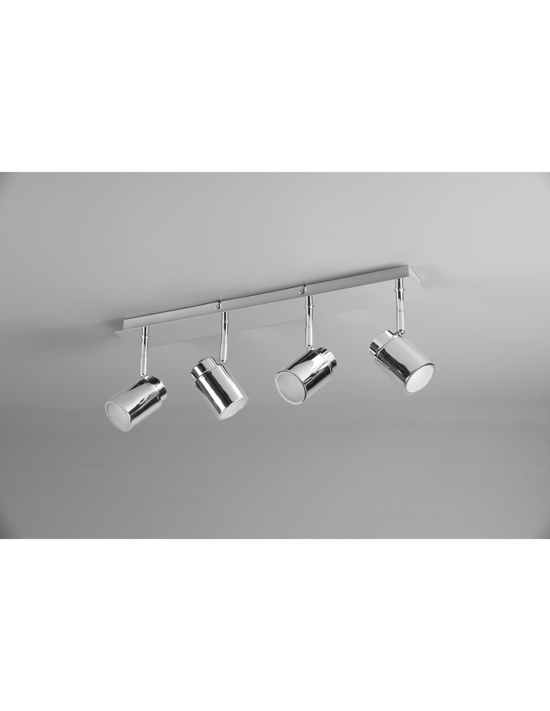Barra Lineare 4 Faretti Spot Orientabili Metallo Cromo Angelo Trio Lighting