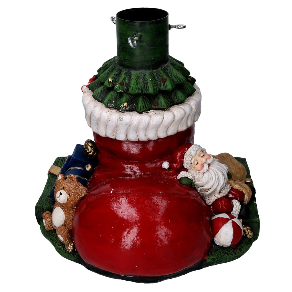 Red santa claus resin tree base cm 36x38h38