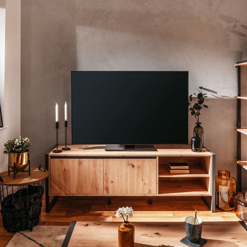 Base porta tv quercia antracite cm 160 x 55 x 40 h