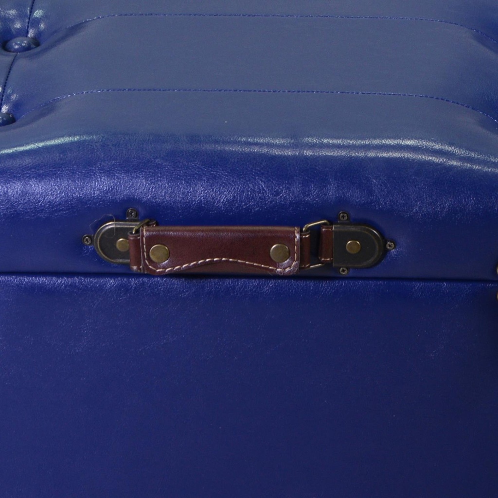 Baule blu ecopelle set da 3 pezzi di diverse misure