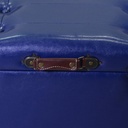 Baule blu ecopelle set da 3 pezzi di diverse misure