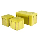 Baule con Pouff in velluto giallo