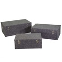 Baule vintage ecopelle grigio 1-3 cm 50 x 80 x h 30,5