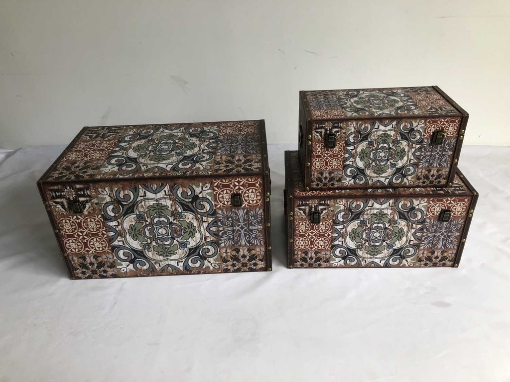 Eco-leather trunk 1-3 rectangular mandalacm59x36h33