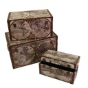 Eco-leather trunk 1-3 rectangular globe cm59x36h33