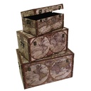 Eco-leather trunk 1-3 rectangular globe cm59x36h33