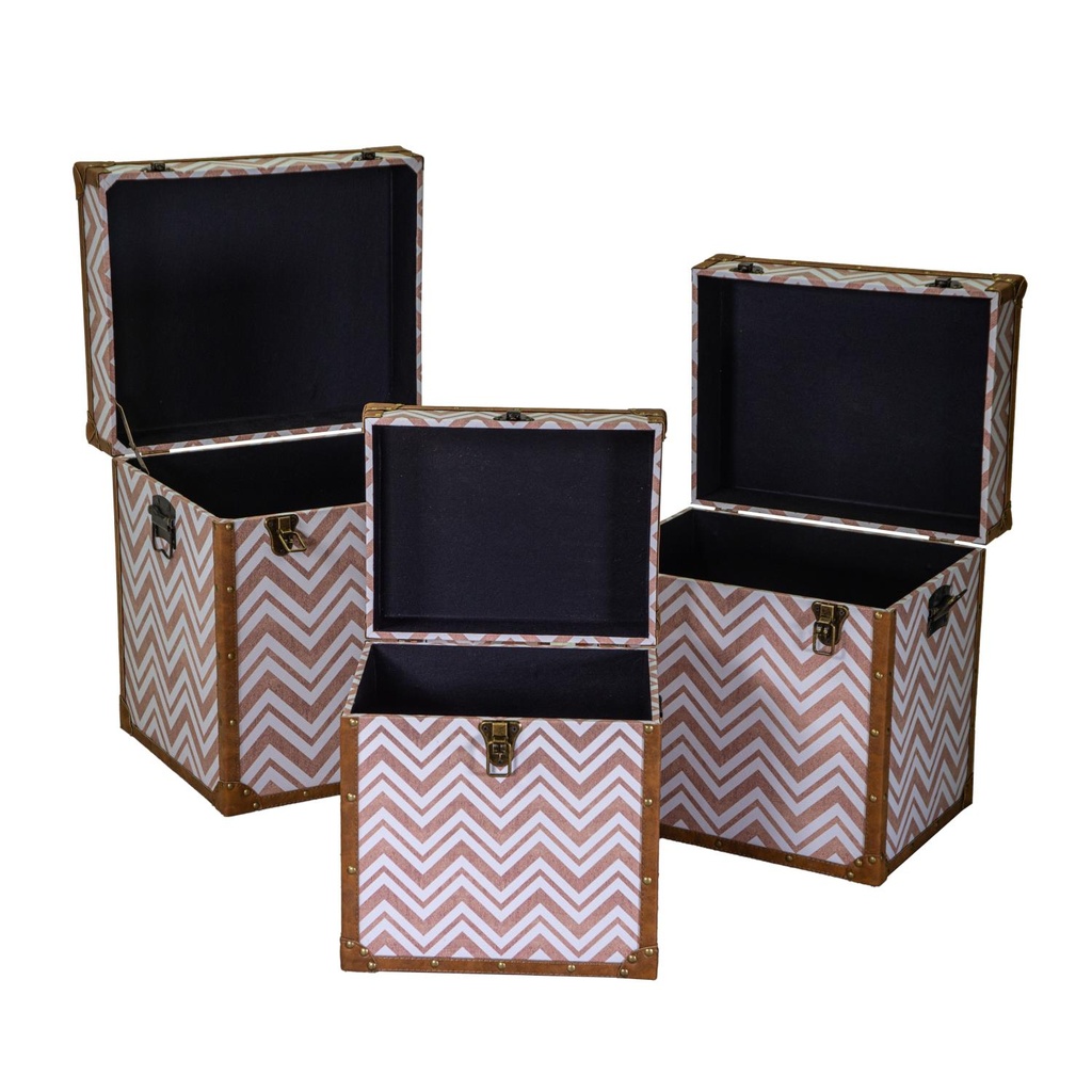 Square brown eco-leather trunk 1-3 cm50x50h40