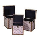 Square brown eco-leather trunk 1-3 cm50x50h40