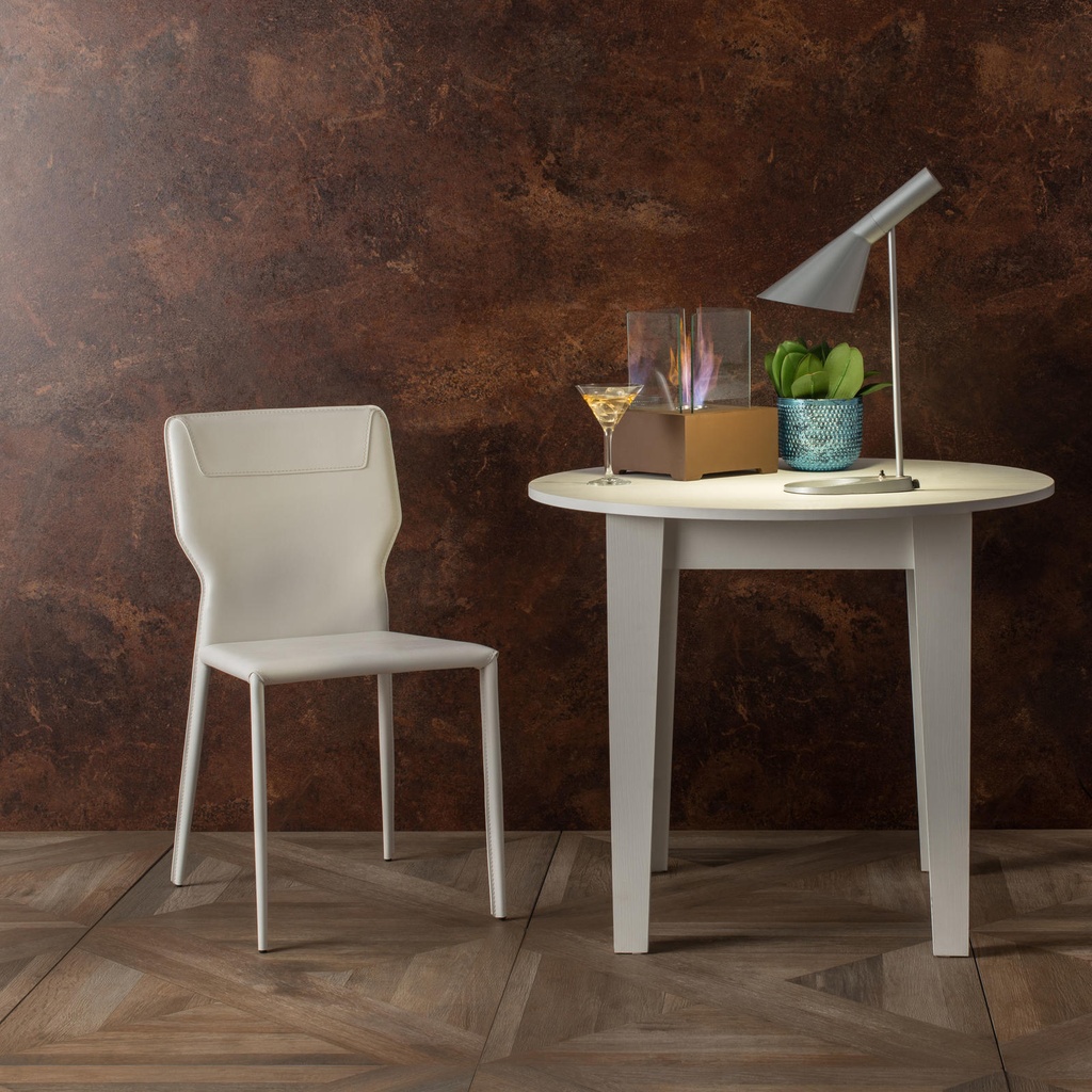 2x Sedia in similcuoio bianco