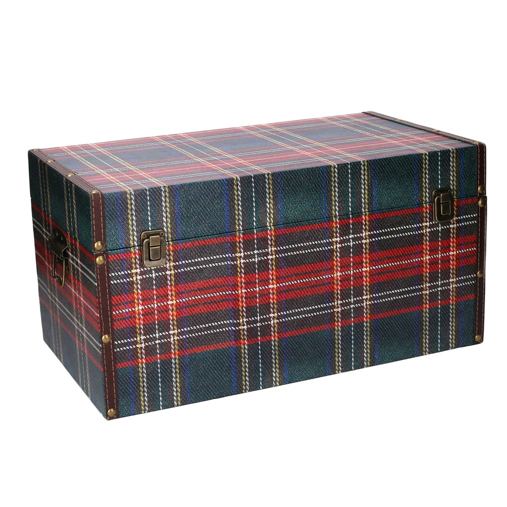 Baule ecopelle 1-3 scozzese rettangolare cm 59x36h33