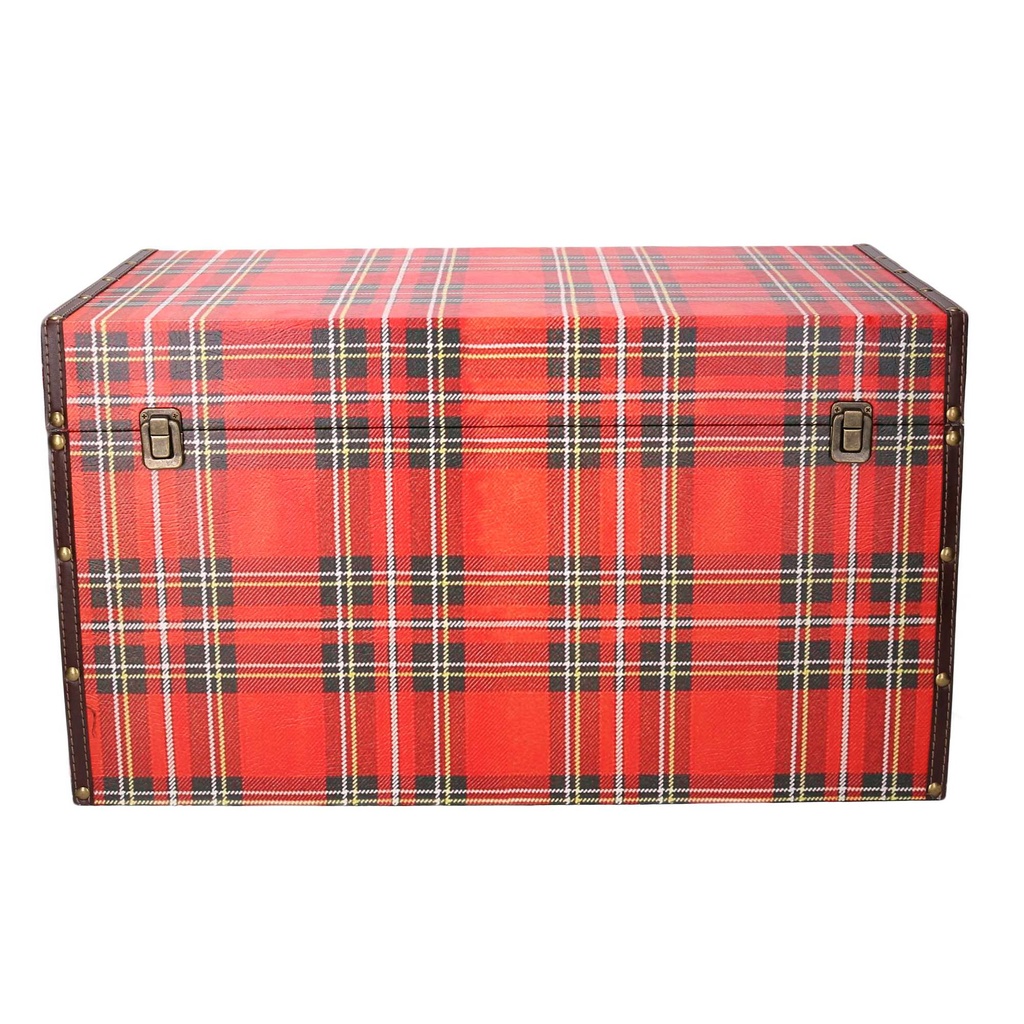 Baule ecopelle 1-3 scozzese rettangolare cm 59x36h33