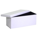 Baule ecopelle bianco rettangolare cm 76x40x41