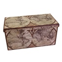 Rectangular world map folding trunk cm76x38h38