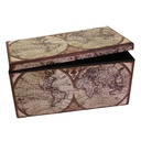 Rectangular world map folding trunk cm76x38h38